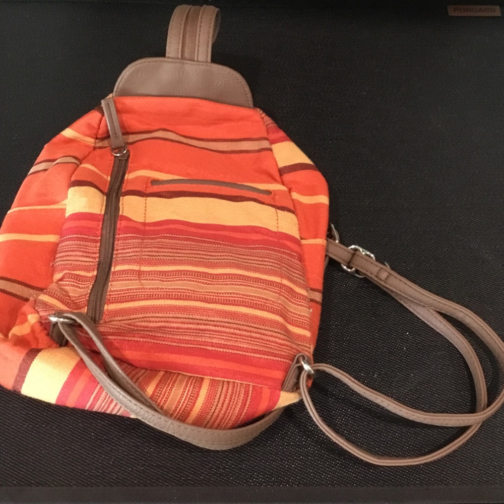 Striped Orange Multi-Tone Crossbody Bag - Picture 2 of 2